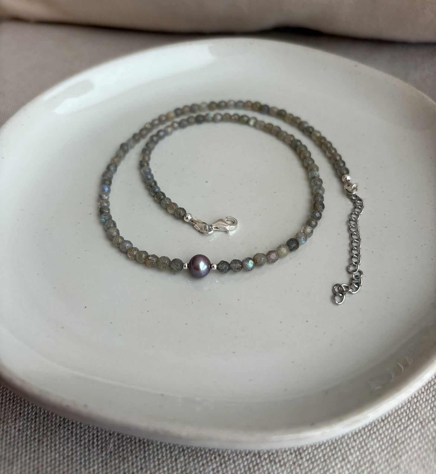 Labradorite Freshwater Pearl Necklace