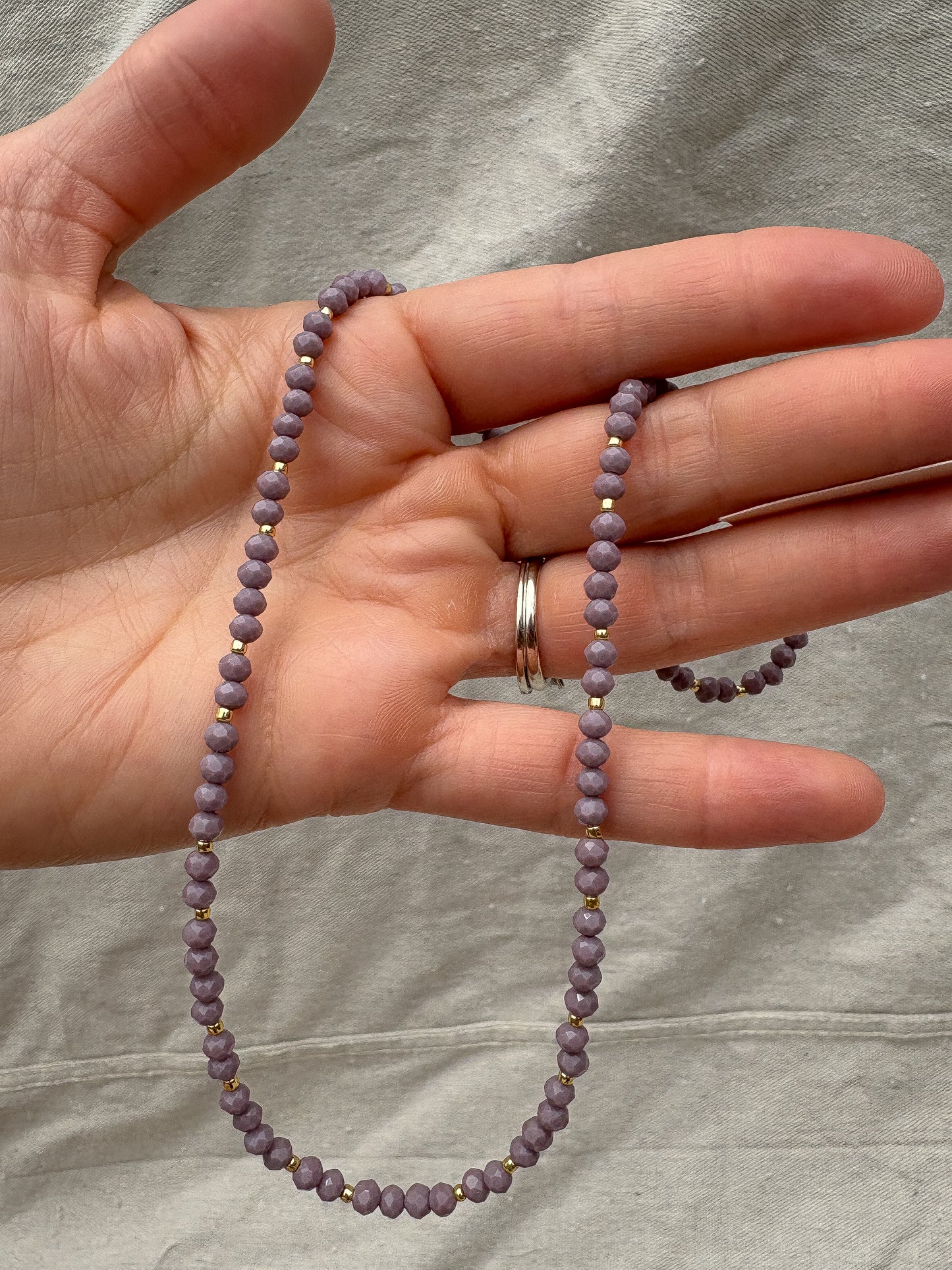 Light Purple Necklace + Gold Accents