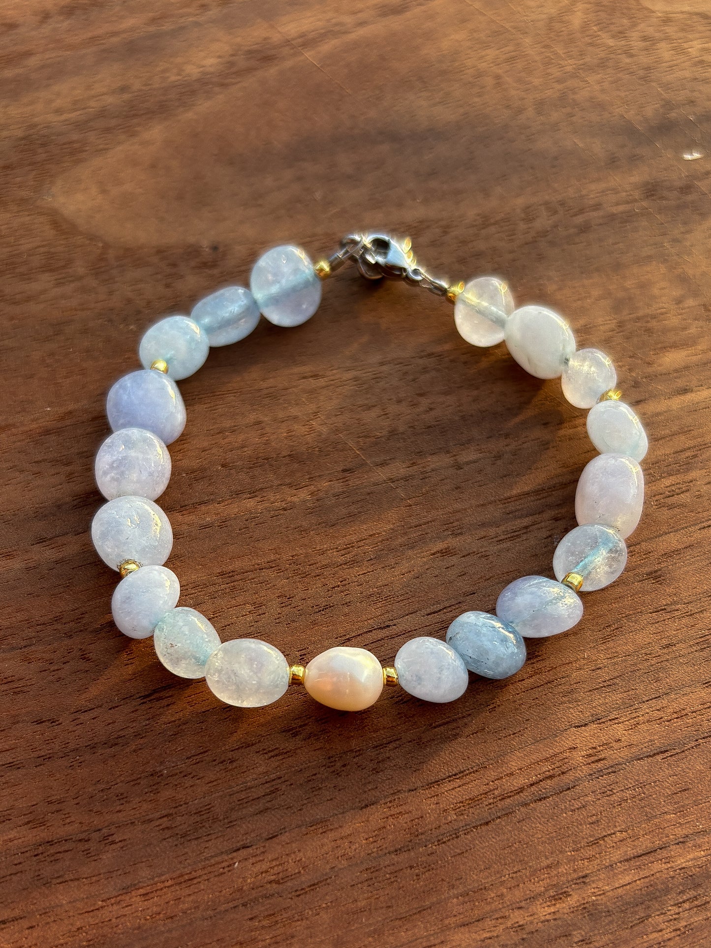 Aquamarine + Cultured Pearl