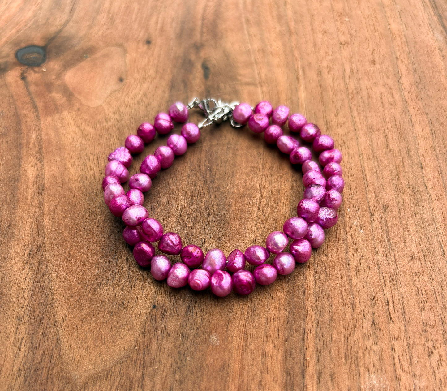 Fuchsia Cultured Pearl Bracelet
