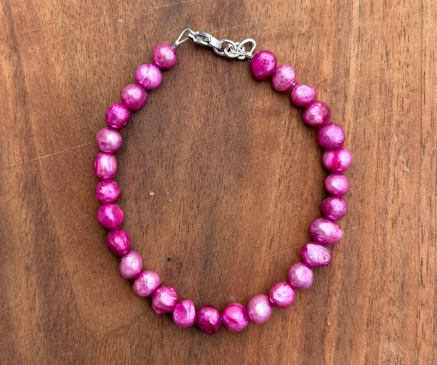 Fuchsia Cultured Pearl Bracelet