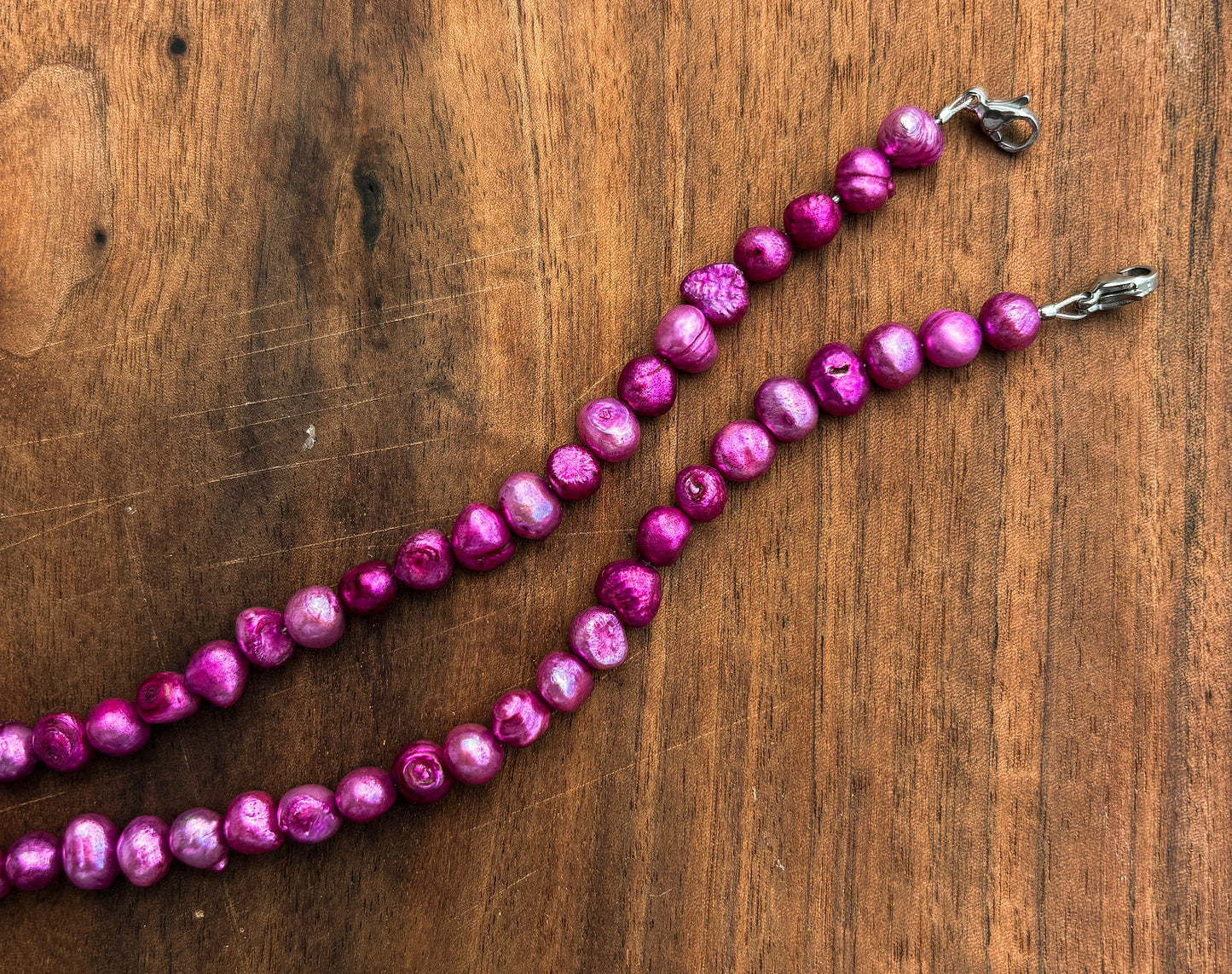 Fuchsia Cultured Pearl Bracelet