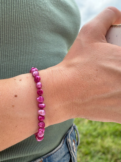 Fuchsia Cultured Pearl Bracelet