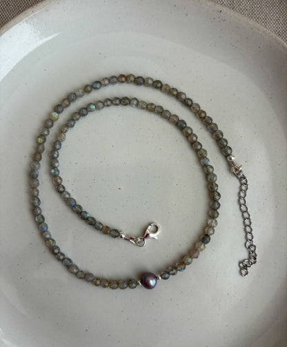 Labradorite Freshwater Pearl Necklace