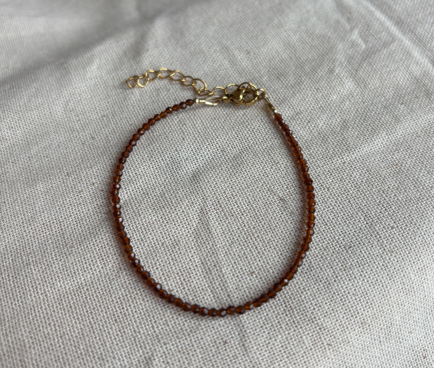 Dainty Brown Glass Bracelet