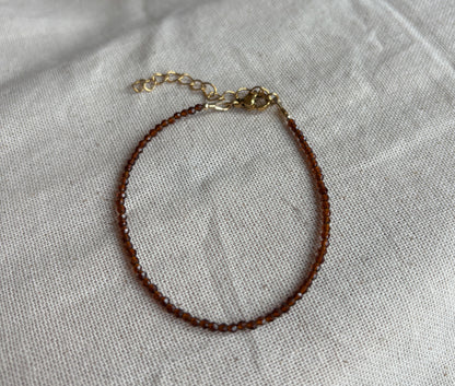 Dainty Brown Glass Bracelet