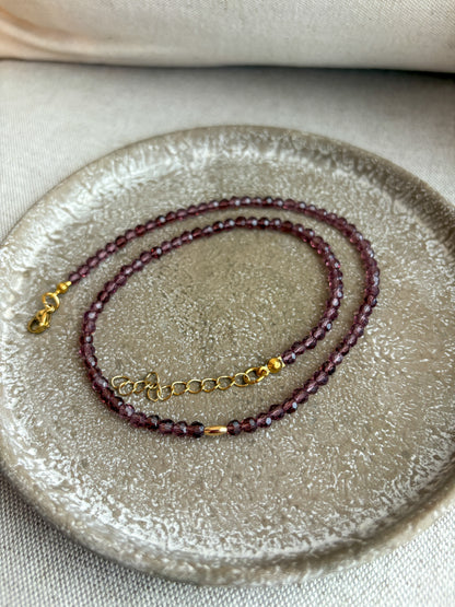 Plum Crystal Necklace