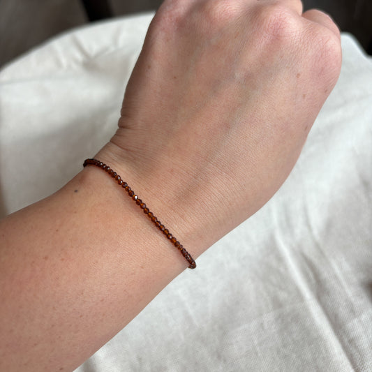 Dainty Brown Glass Bracelet