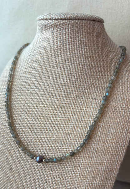 Labradorite Freshwater Pearl Necklace