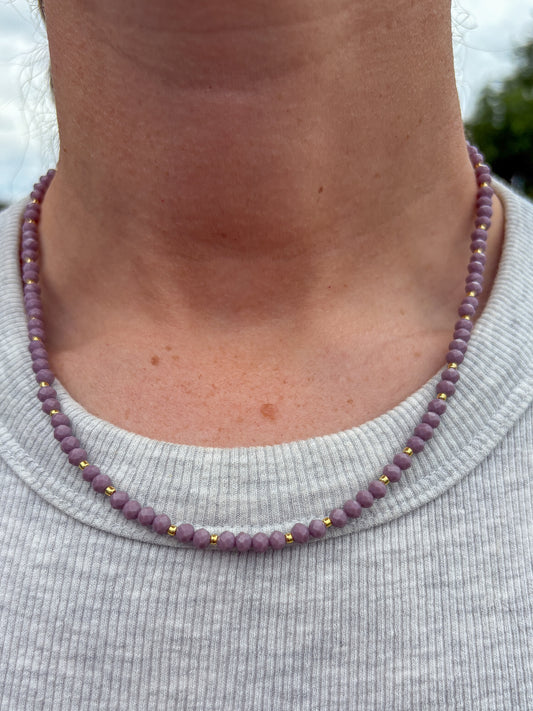 Light Purple Necklace + Gold Accents