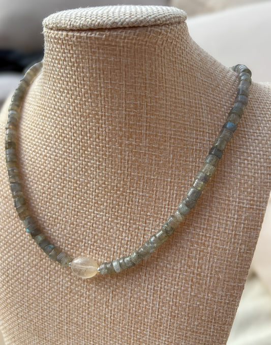 Labradorite / Rutilated Quartz Necklace