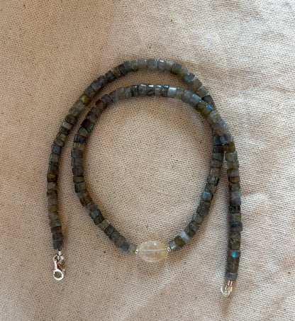 Labradorite / Rutilated Quartz Necklace