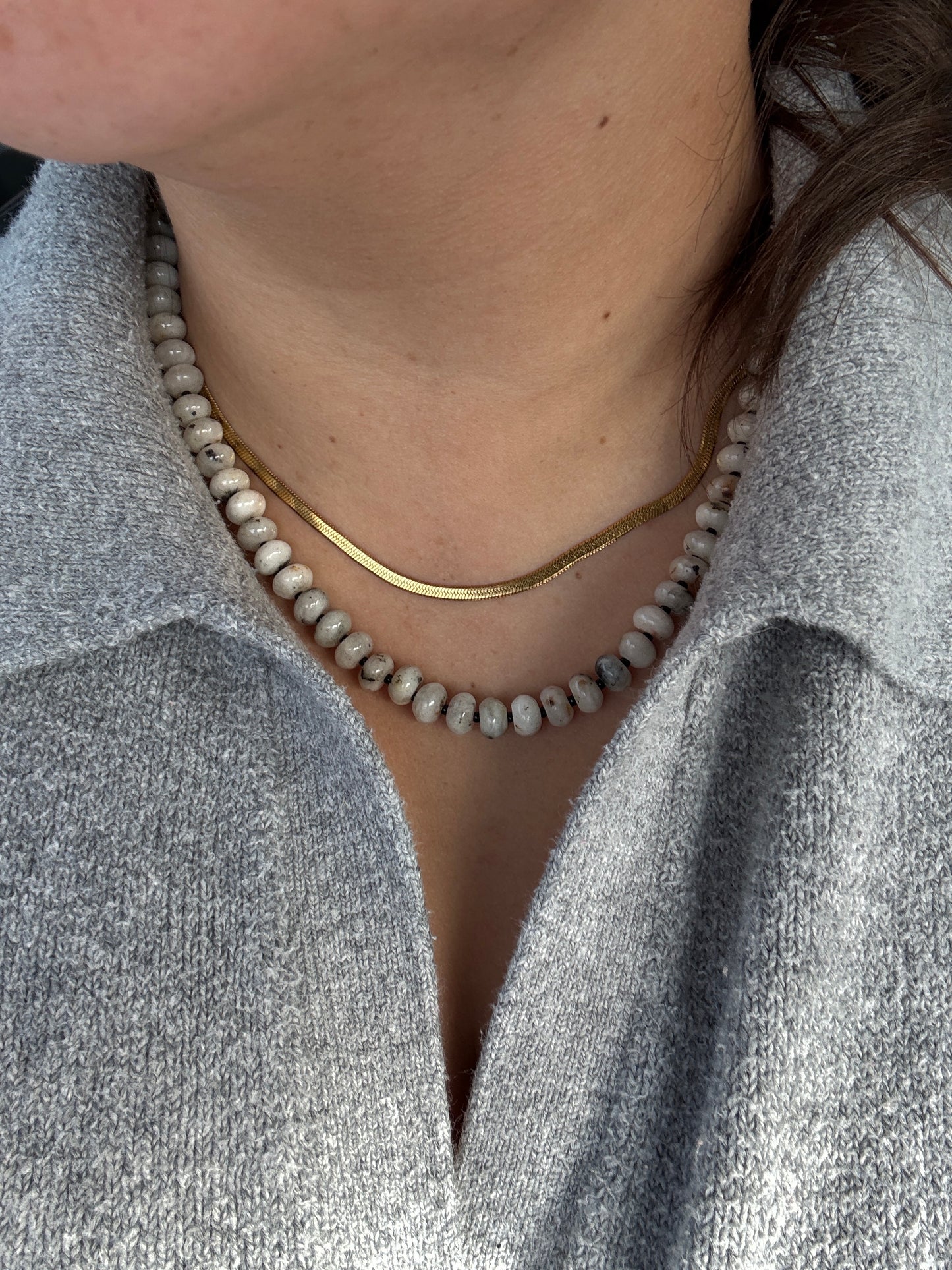 Natural White Agate Necklace