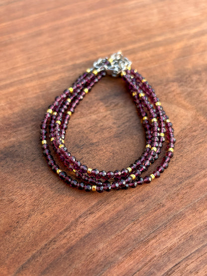 Plum Glass Beaded Bracelet