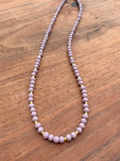 Light Purple Necklace + Gold Accents